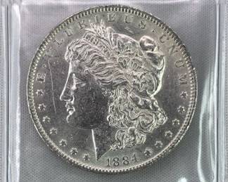 1884-O Morgan Silver Dollar, US $1 Coin