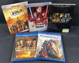 (5) Blu-Ray + DVDs w/ 2 Sealed Star Wars