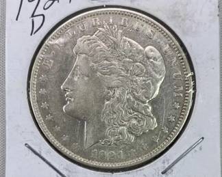 1921-D Morgan Silver Dollar, US $1 Coin