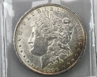 1896 Morgan Silver Dollar, US $1 Coin