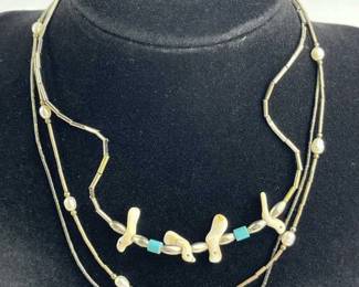 (3) 925 Silver 'Liquid Silver' Necklaces