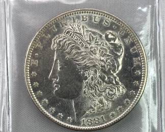 1881-S Morgan Silver Dollar, US $1 Coin