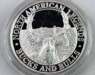 1oz Silver Bucks North Am. Hunting Club