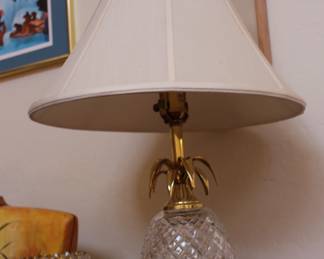 Pair of Waterford "Hospitality" Pineapple crystal lamps