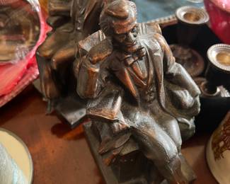 Bronze Lincoln bookends