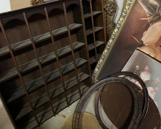 vintage display items and frames