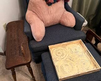 Vintage cribbage bench
