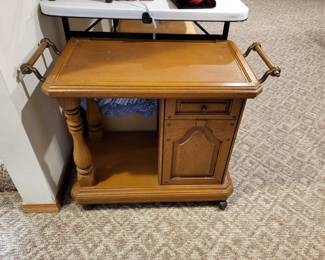 Vintage plastic 'wood look' tea cart