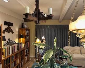 To matching wooden electric overhead laps. 