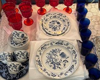 Dansk Copenhagen dish set with complementary glassware. 