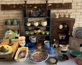 Handmade & vintage pottery, Italian crockery, folk art by New Mexico artist. 