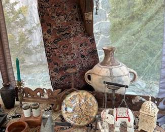 Pottery and textiles from Morocco, Tunisia,, India., Thailand. 