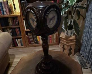 Antique English Four-Sided Table Clock