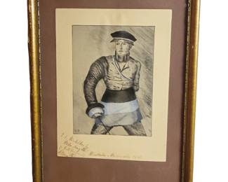 1930 German Fencing Hand Embelished Etching