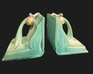 1930s Rosevile Pinecone Bookends