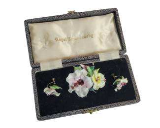 Royal Crown Derby England Earring Pin Set