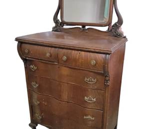 Antique Tiger Oak Dresser with Mirror