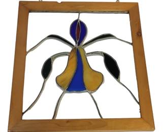 Vintage Floral Stained Glass Window