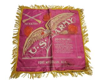 WWII US Army Sweetheart Pillow Cover