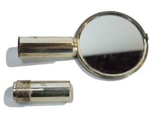 Antique Sterling Silver Monogram Lipstick Mirror