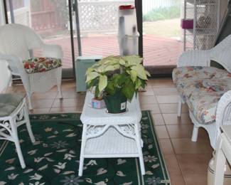 white rattan/wicker furniture