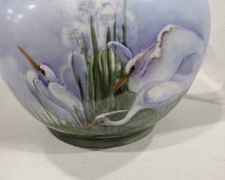 Decorative vase from Austria 9.5 tall x 12 wide has crack lines