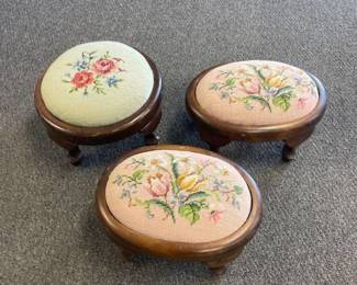 Needlepoint cushion stools (3)