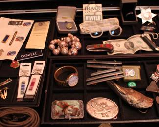 $2 Bills, Belt Buckles, Necklace, SS Necklace, Watches, Military Pins