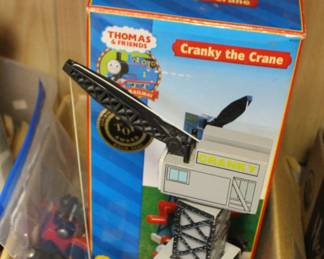 Thomas Cranky the Crane with Train Cars