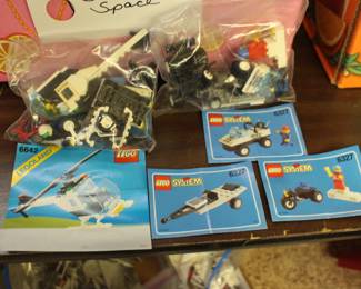 Lego Helicopter 6642 and 6327 Vehicle, Trailer Car