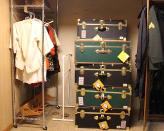 Steamer Trunks, Costumes, Cloths Rack