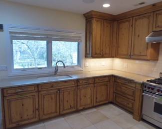 Let’s start with the beautiful Wormy Chestnut Kitchen Cabinets Custom made by Grabill Cabinets out of Grabill, Indiana. $7,650.00.
