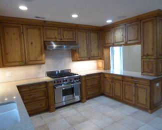 Let’s start with the beautiful Wormy Chestnut Kitchen Cabinets Custom made by Grabill Cabinets out of Grabill, Indiana. $7,650.00.