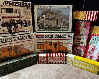 Many new in package toys from 1940s