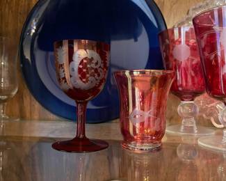 19th Century Bohemian wine glasses
