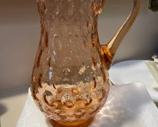Pink Depression Glass Coin pitcher