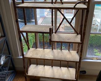 $430. Antique tortoise bamboo shelf circa 1910. 32"w x 10.5"d x 57"h. Presale available starting at 9 am sharp until 4pm Thursday.  Click message icon for instructions. 