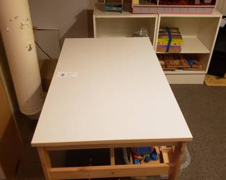 $30. Child's craft table with adjustable legs.  The size shown is  38.5" x 23" x 24"h.  Presale available starting at 9 am sharp until 4pm Thursday.  Click message icon for instructions.  