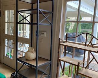 $780.   Presale available starting at 9 am sharp until 4pm Thursday.  Click message icon for instructions. Stunning and unique wrought iron shelf.  27"w x 18"d x 92.5"h.  