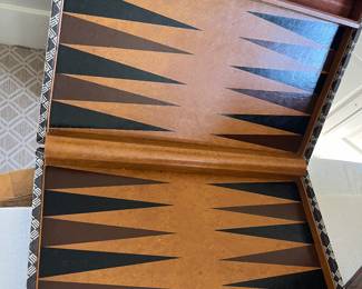 Backgammon set with bakelite game pieces for sale during the in-person hours Friday and Saturday.
