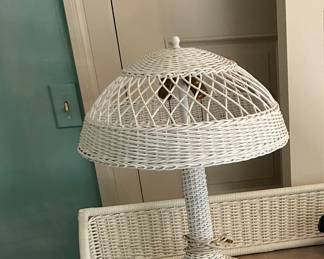 Vintage Wicker lamp for sale during in-person shopping Friday and Saturday