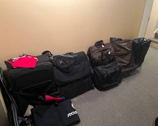 Tumi and others bags for sale during in-person shopping.