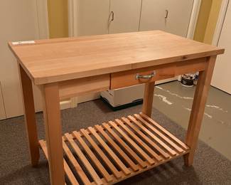 $140. Great island, laundry folding or craft table.  44 x 24" x35.5"h with one drawer.  Presale available starting at 9 am sharp until 4pm Thursday.  Click message icon for instructions.  