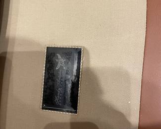 Close up of upholsterer's tag - Handy Artistic.