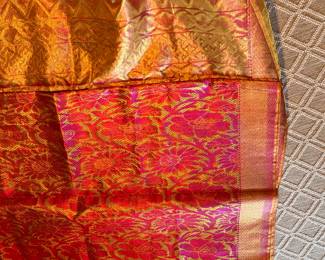 Beautiful saree fabric from India for sale during in-person shopping Friday and Saturday. 