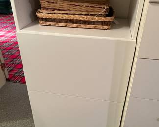 $60. Ikea sturdy 2 door one shelf and one drawer unit.  23.5"w x 15.5"d x 50.5"h.  It is the one on the end with the baskets.  Presale available starting at 9 am sharp until 4pm Thursday.   Click message icon for instructions.  
