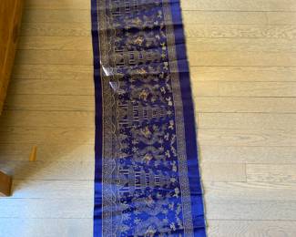 Japanese silk embroidered scroll or wall  hanging piece. 14.25 x 50.5.  For sale during in person shopping Friday and Saturday.