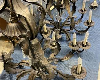 Close up view of the chandeliers.