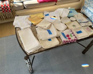 Table linens for sale during in-person shopping Friday & Saturday only.