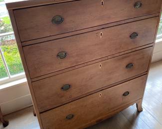 $680. Antique four drawer chest with beautiful inlay.  38.25"w x 18.5"d x 46.25"h.  Gorgeous in any room in the house. Circa 1800-1810.  Possibly Winchester . Presale available starting at 9 am sharp until 4pm Thursday.   Click message icon for instructions. 